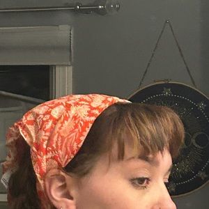 Orange and White Headscarf